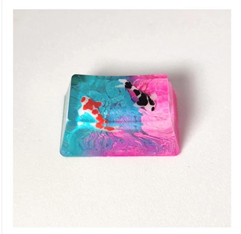 Custom Made Handmade Resin 1.5utab 1.75u Koi Fish Lotus Keycap MK Mechanical - Image 2 of 4