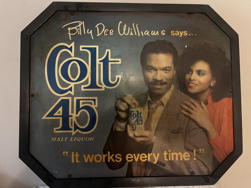 Vintage Colt 45 Beer Malt Liquor Billy Dee Williams & Pretty Girl