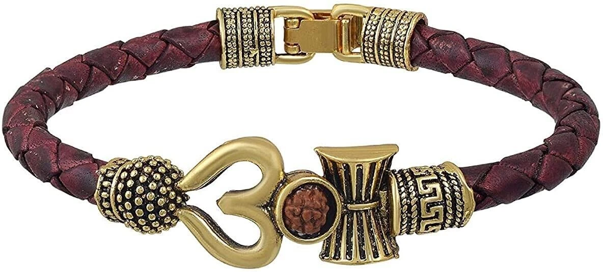 Wonder Care Rudraksha Shiv Om Trishul Damroo Kada for Men, Lord Shiva  Bahubali Cuff Bracelet for Men, Boys | Religious Brass Kada | Free Size  Bracelet for Maha Shivratri - Walmart.com