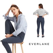 NEW Everlane Cotton Stretch Side Zip Trousers in Navy Size 6