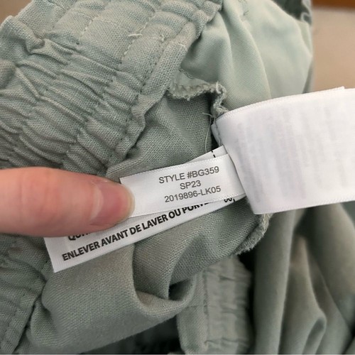 J. Crew Factory Linen Cotton Blend Wide Leg Paperbag Pants Sage Green Size 6 - Picture 10 of 10