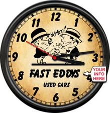 Personalized Used Car Sales Salesman Retro Vintage Auto Muscle Sign Wall Clock