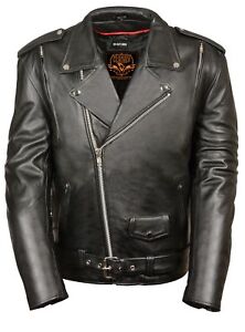 Black, XXX-Large Milwaukee Mens 1.2 mm Premium Leather Vented Riding Jacket 