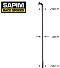 SAPIM RACE Spokes - 10-Pack - BLACK Butted J-Bend NEW, includes FREE nipples
