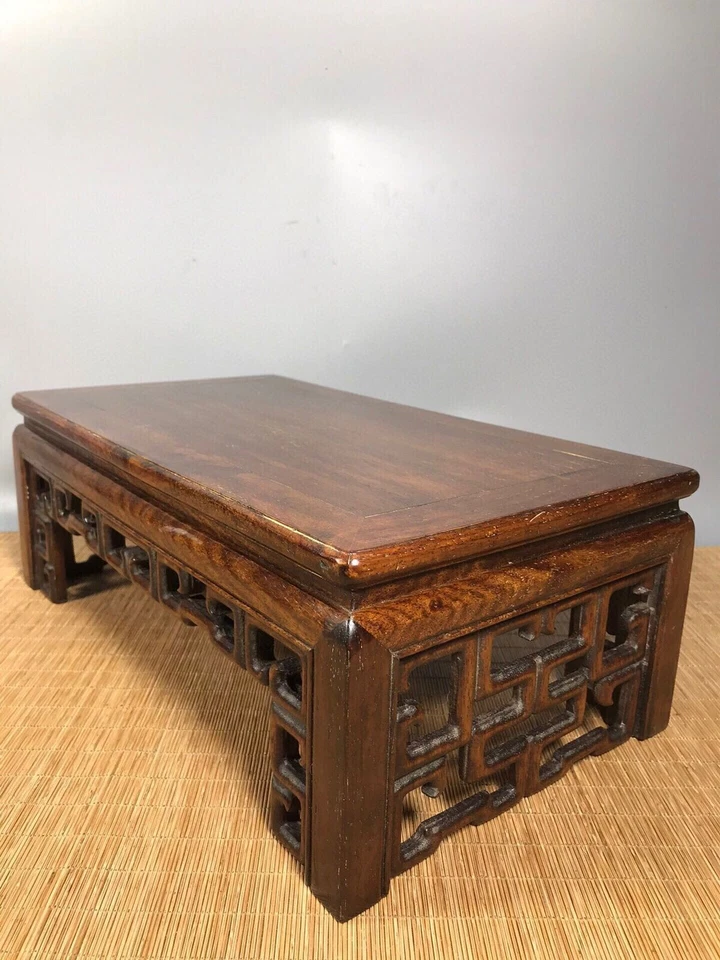Mesa de té de diseño de bambú de dinastía de madera antigua china Huanghuali Foto 3 de 4