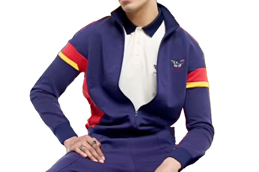 AGTAWH Men's Flower Peace Neoprene Track Jacket,   M