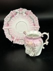 Antique Bone China Creamer And Saucer Small Repair See Photo