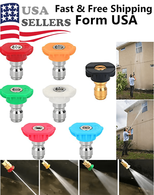 #ad #ad 5pcs Pressure Washer Spray Tips Nozzles High Power Kit Quick Connect 1 4quot; Set $6.69