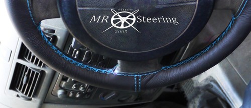 Für 98-04 Opel Astra G Echt Leder Lenkrad Abdeckung + Hellblau Riemen - Bild 5 von 5