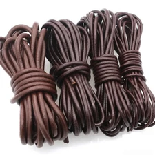 Round Cow Leather Cord Lace Rope Weave String For Necklace Bracelet Bag 16FT
