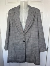 Ruth Langsford  Longline  Checked Jacket Uk Size 10