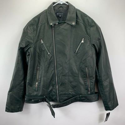 inc green leather jacket