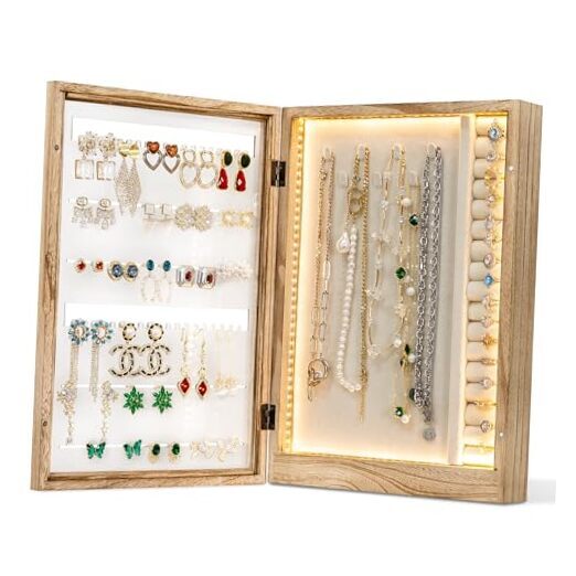 Jewelry Box with LED lights, Hanging Jewelry Organizer, Jewelry Holder
