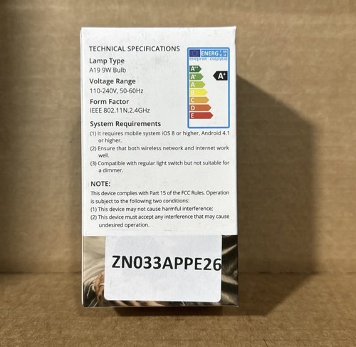 RGB LED Smart Bulb Dimmable Light Bulb, Wi-Fi Compatible With Alexa And Google - Picture 2 of 4