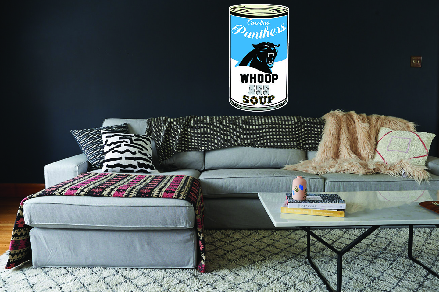 Carolina Panthers Can Of Whoop A** Vinyl Decal / Sticker 10 sizes!! Tracking!!