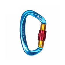 Rescue 25KN Caving Climbing Screw Locking Hook Rock Aluminum D-Shape Carabiner