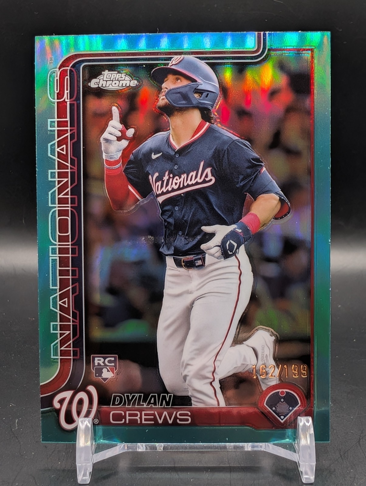 2025 Topps Chrome #146 Aqua Refractor Dylan Crews /199 Rookie