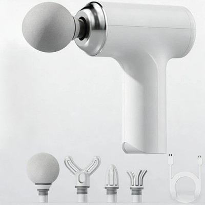 Massage Gun Deep Tissue, Muscle Massage Gun with 4 Attachment Heads  5 Speeds