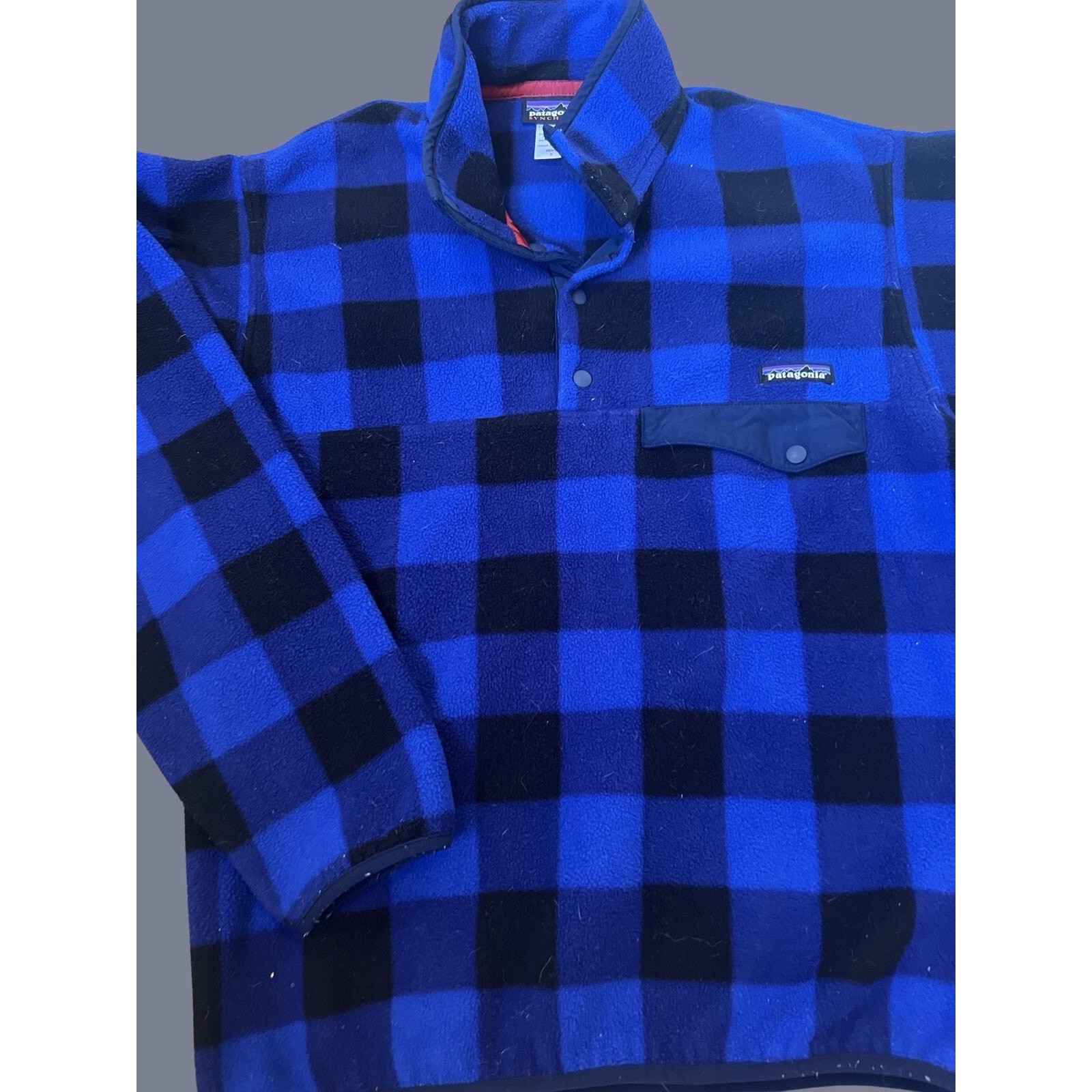 PATAGONIA Synchilla Snap T Pullover Over Fleece Jacket, Plaid| Men’s Size: S image 3
