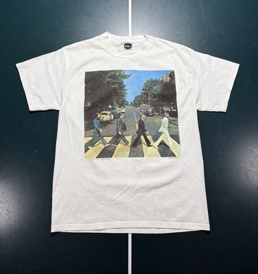 Vintage The Beatles Abbey Road Double Side T-Shirt Men s Medium White 2003 Y2K
