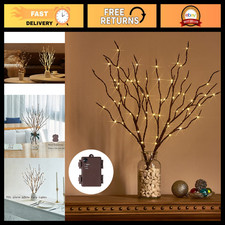 18IN Lighted Brown Willow Branches with 70L Warm White LED Fairy Lights  Timer