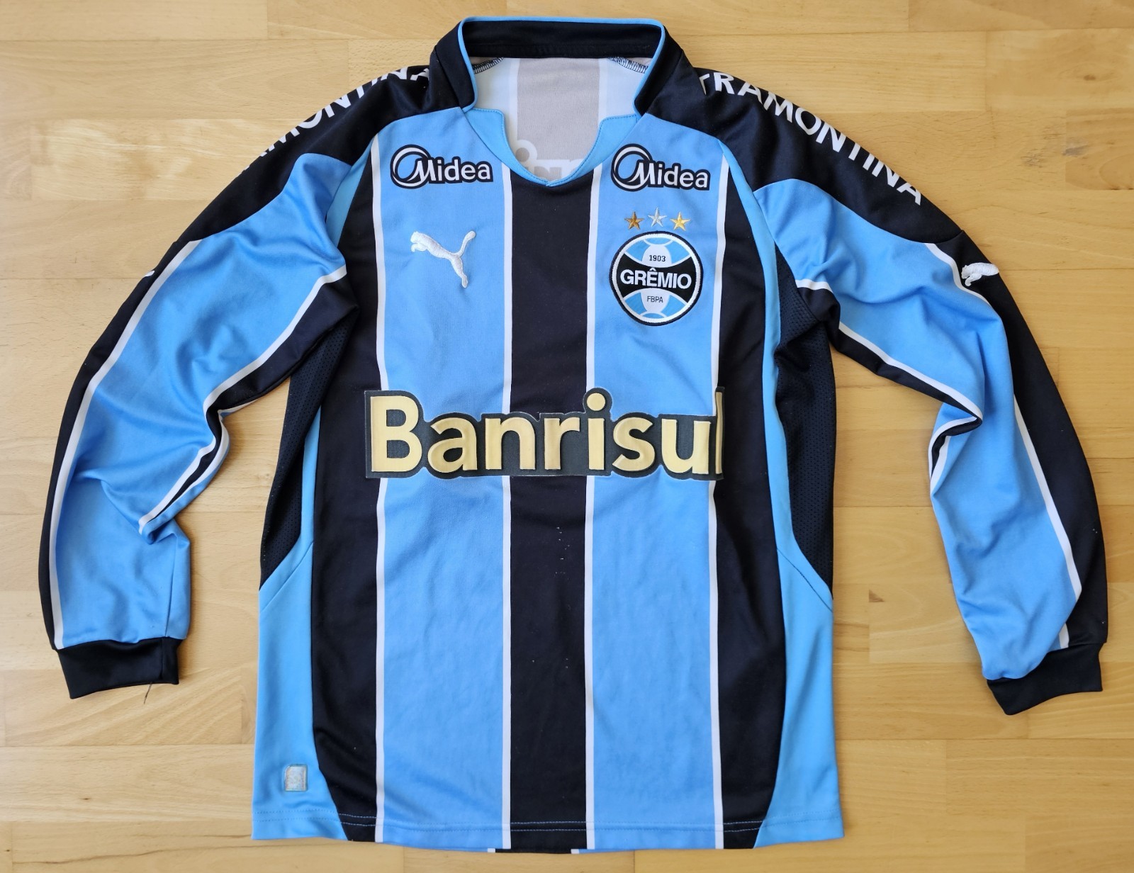 Vtg Puma 2010 Gremio Tramontina #10 Jersey Medium Banrisul Porto Alegre Brazil