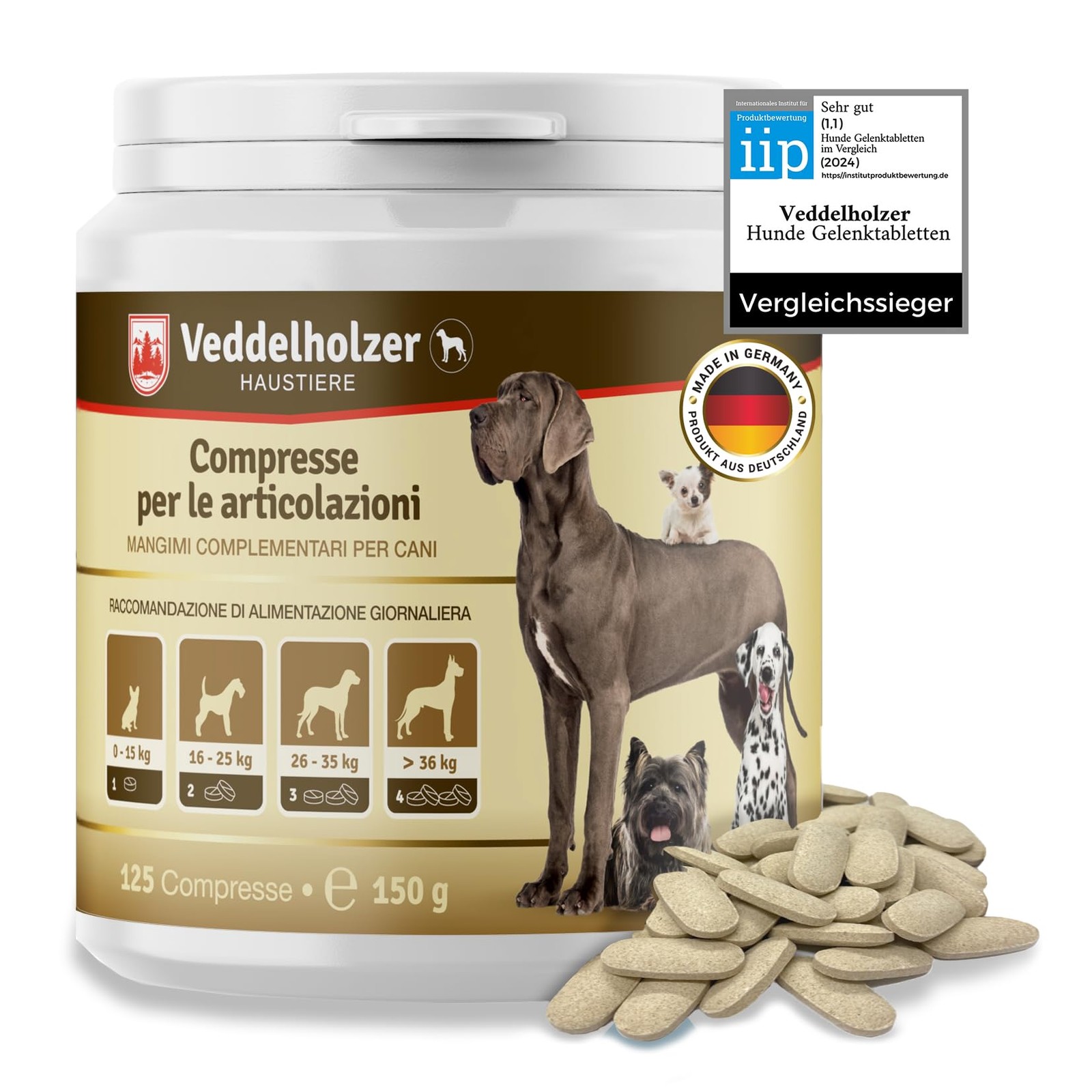 Veddelholzer Vincitore Certificato 2024: Integratore Articolazioni Cani