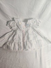 Vtg 18 Months Baby Dress Pastel White Striped Made In Phillipines