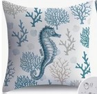 Ocean Reef SEAHORSE Coast Fish Nautical Outdoor Throw Pillow Cover HOME Decor