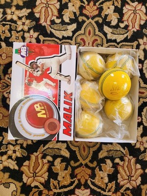 MB Malik '' Stroke '' Cricket Leather Hard Ball X6 PCS