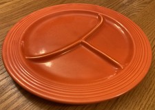 Vintage Fiestaware - 10.5" compartment plate in "radioactive" red - 1937-1959 