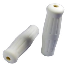 Gummi Griffe weiss Oldschool f. Harley Davidson Motorrad Bobber  1 Zoll