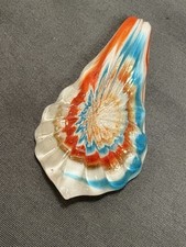 62mm Lampwork Pendant, Orange White And Blue, Beautiful Summer Glass Bead