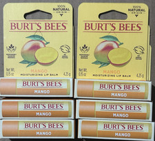 Burt's Bees Moisturizing Lip Balm Mango 0.15oz 100 Natural Beeswax Lot of 6