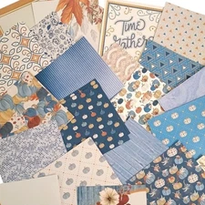 Blue Harvest Pumpkin 6x6 Cardstock Mini Kit 40+ Pcs