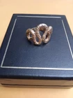 925 Sterling Silver Dyadema  Vintage  Serpentine  Ring  7"
