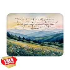 gsgfdshf Watercolor Mountain Christian Mouse Pad Bible Verse 9.5x7.9"