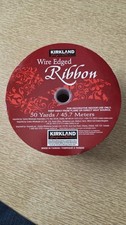 Kirkland wire edged ribbon 50 yards, Red, New
