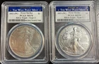 (2) 2021-W 1oz Silver American Eagle PCGS MS70 First Strike West Point Type 1+2