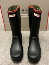 Image of Hunter Argyll Short Knee Wellingtons - Black - Size - UK 5 - RRP £80 Unisex BNIB