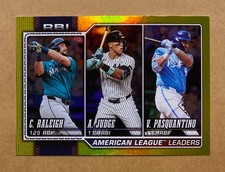 2026 Topps Series 1 #211 Aaron Judge Cal Raleigh Yellow Rainbow Foil #310/399