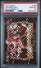 2022 Select Joe Montana Black Prizm Field Level 1/1 49ers BGS 9.5 (10 Centering)