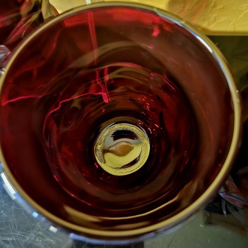 Set of 4 Vintage Anchor Hocking Ruby Red Georgian Honeycomb Tumblers 4” - Picture 4 of 5
