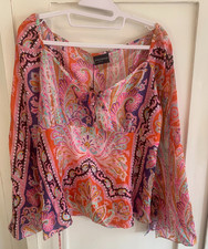 Vintage Press & Bastyan pink silk blouse, size 16