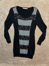 Fury Women’s Black Sweater Dress With Metal Beading Details Size Medium