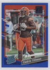 2023 Panini Clearly Donruss Rated Rookie Blue /99 Cedric Tillman #54 1f9t