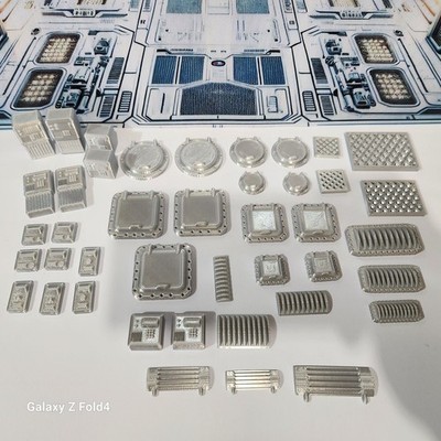 28mm Sci-Fi Greebles Kitbash Set: 42 Teile Cyberpunk Control Panels, Switches