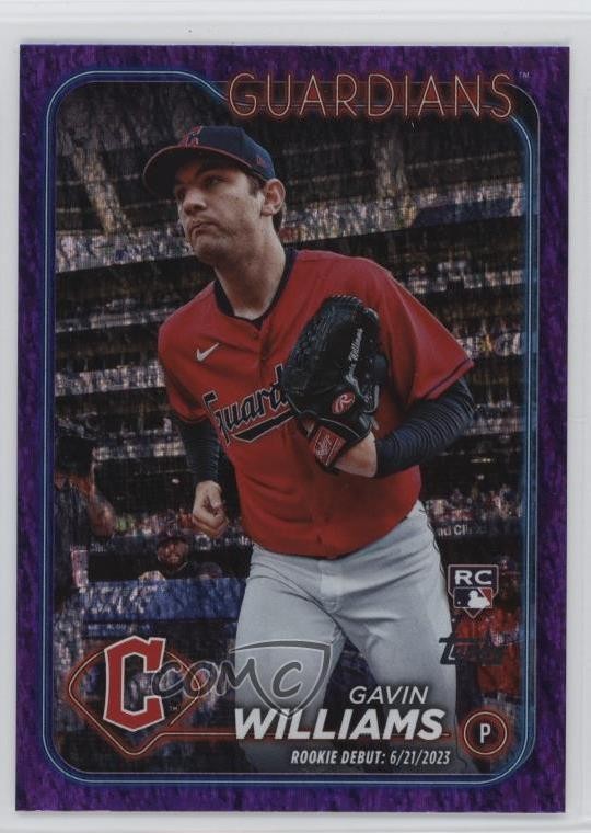 2024 Topps Update Debut Purple Holo Foilboard /799 Gavin Williams Rookie RC 15t1