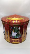 Animated Nutcracker Musical Tin Wind Up Music Box Rotating Christmas Scene