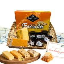 Cheese Hamper Gift - 4 Cheese Wedge, 6 Chutney, Crackers Christmas Hamper Basket